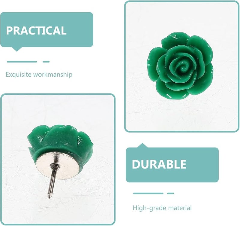 30 Pcs Flower Shaped Push Pins Thumbtacks for Cork Board Photo Wall Office Craft Supplies - Image 3