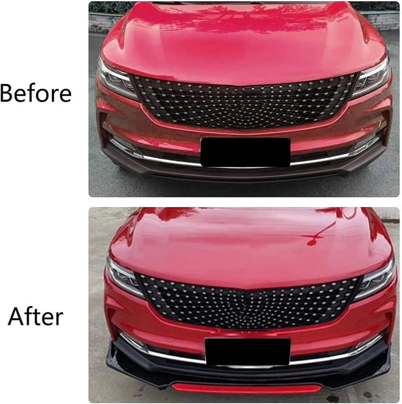 OVAQUIXI Front Bumper Lip PP Black Red Universal - Image 2