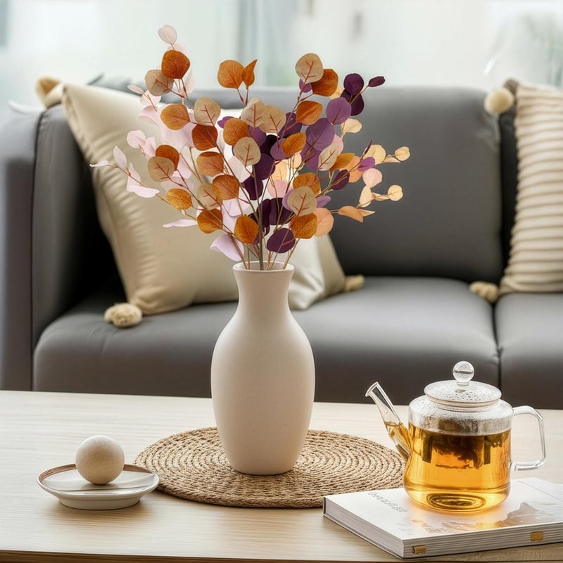 Decor & More 4 PCS Artificial Flowers Bunch - Realistic Silk Eucalyptus Long Stem Bouquet for Vase | Artificial Flower for Decoration | Artificial Flower Bunch for Home, Wedding & Party Decor - Image 4