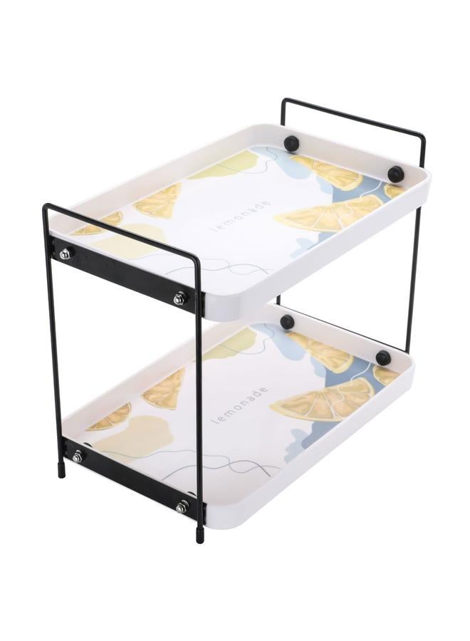 Alsaif Plastic Serving Stand 30 X 19 X 25 Cm Two Levels Rectangle White - Image 2