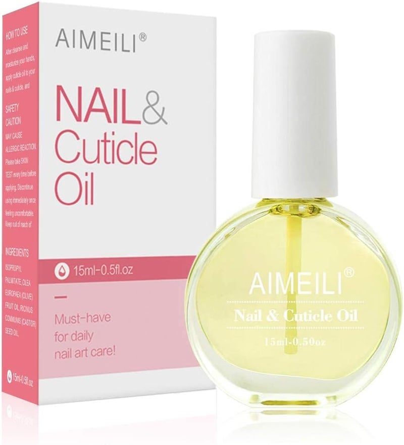 AIMEILI Nail Cuticle Oil 15ml Creative Nail Design Solar Oil Nail and Cuticle Conditioner for Nourishing Hydrating Dry Rough Nail Care Repair Essential Nail Care