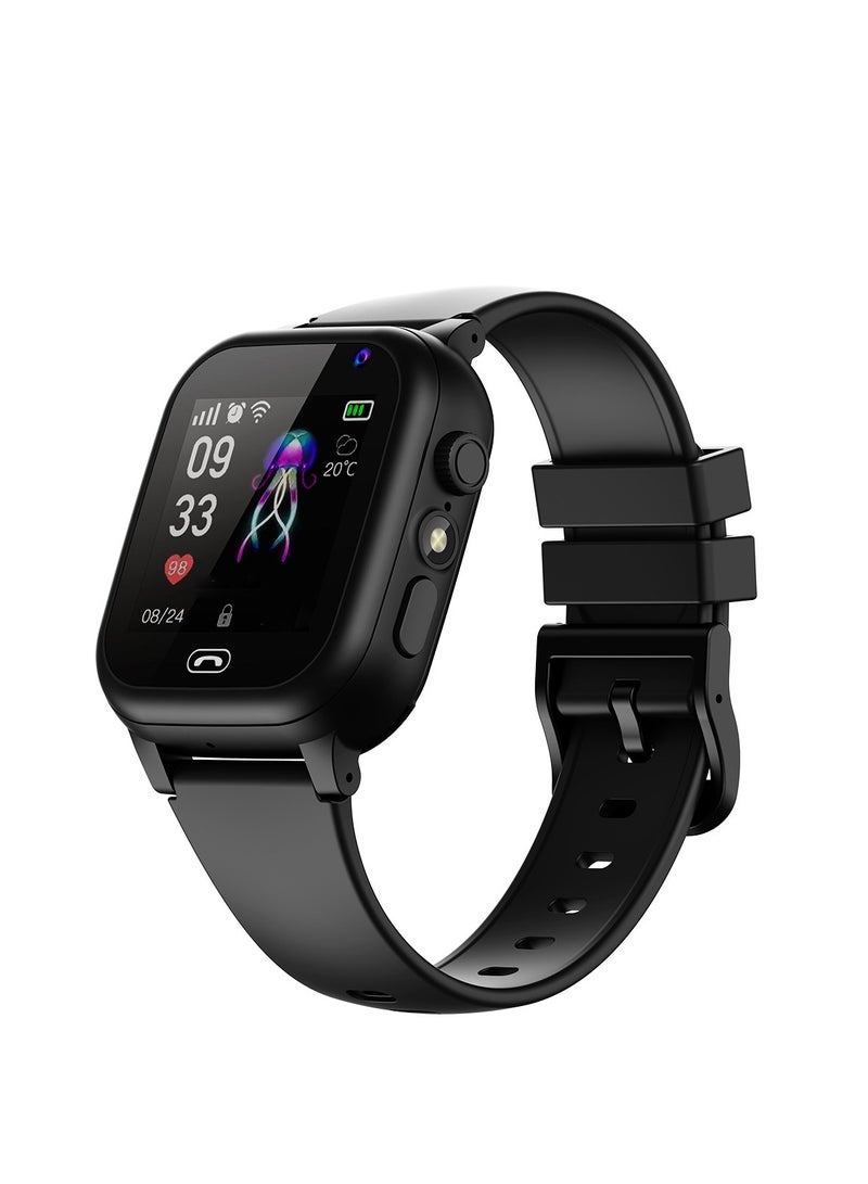 Arabest Children's Smart Watch,Locator,Large Screen Sports Watch,Silicone Material,Suitable for Gifts for Children(Black)  - Image 1
