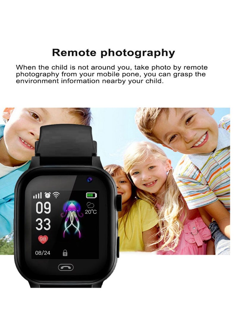 Arabest Children's Smart Watch,Locator,Large Screen Sports Watch,Silicone Material,Suitable for Gifts for Children(Black)  - Image 5