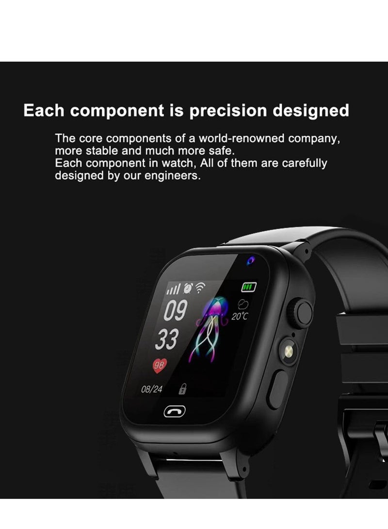 Arabest Children's Smart Watch,Locator,Large Screen Sports Watch,Silicone Material,Suitable for Gifts for Children(Black)  - Image 4