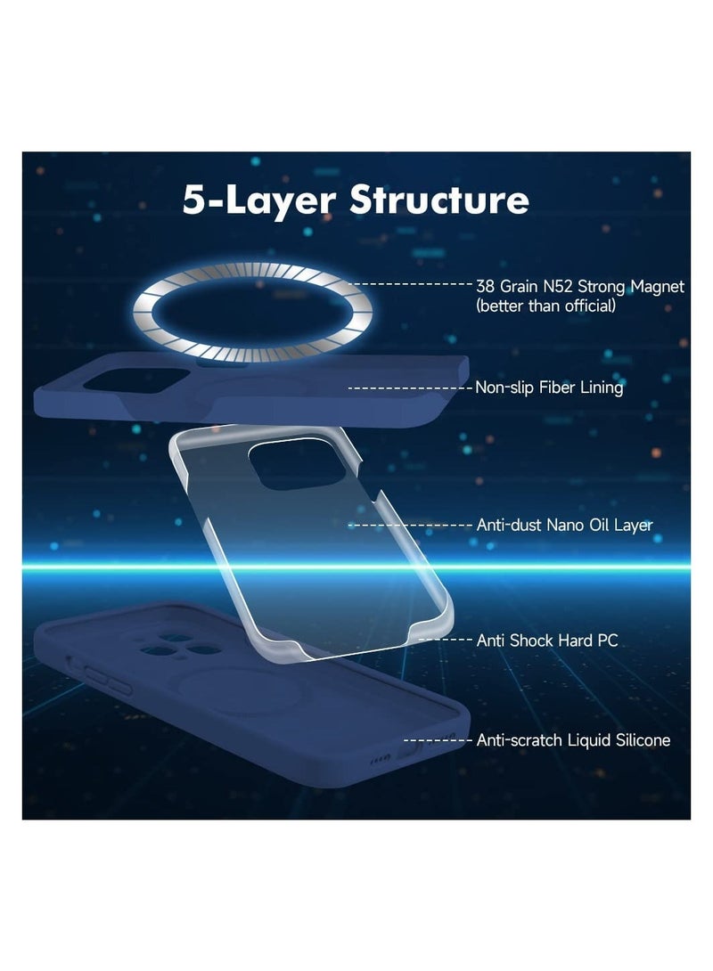 ELTRAZONE Silicone Magnetic Case for iPhone 12 Pro Max with 2 Pack Tempered Glass Screen Protector Magsafe Case - Image 4