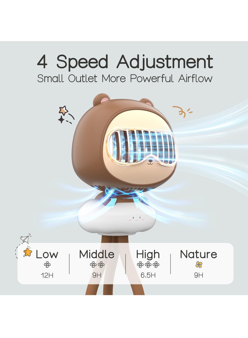 مروحة عربة أطفال محمولة بدون شفرات للأطفال، مروحة تبريد بأربع سرعات مع اهتزاز تلقائي وبطارية قابلة لإعادة الشحن بقوة 4000 مللي أمبير في الساعة، مثالية لسرير الأطفال ومقعد السيارة - Image 3