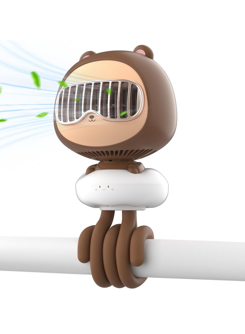 مروحة عربة أطفال محمولة بدون شفرات للأطفال، مروحة تبريد بأربع سرعات مع اهتزاز تلقائي وبطارية قابلة لإعادة الشحن بقوة 4000 مللي أمبير في الساعة، مثالية لسرير الأطفال ومقعد السيارة - Image 1