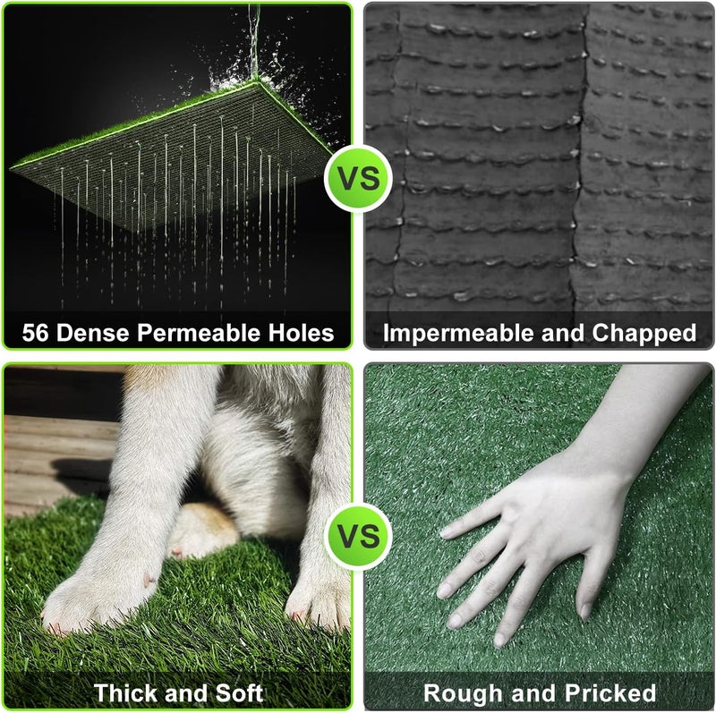 Hompet Dog Toilet Indoor Puppy Training Pad, Removable Dog Potty for Easier Clean Up,Dog Grass Pad with Tray Pet Training Grass Mat 25"×20" - Image 5