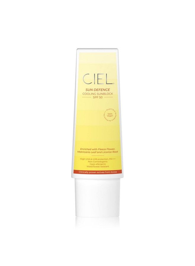CIEL Sun Defence Water & Sweat Resistant Daily Glow Sunscreen Spf 50 With High Uva & Uvb Protection Pa+++; Cooling Sunblock Cream For Women & Men 50G - Image 1