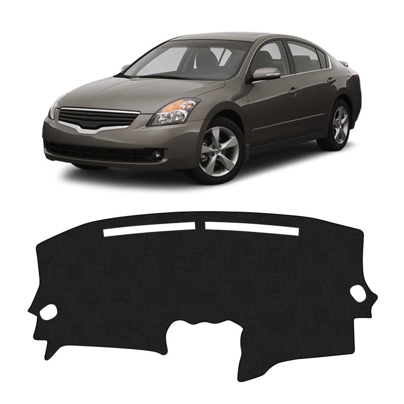 KUST Car Dash Cover Mat for Nissan Altima 20072012 Left Hand Driving Polyester NonSlip Center Console Dash Cover Interior Accessories for Nissan Altima Sunshade No Glare Black