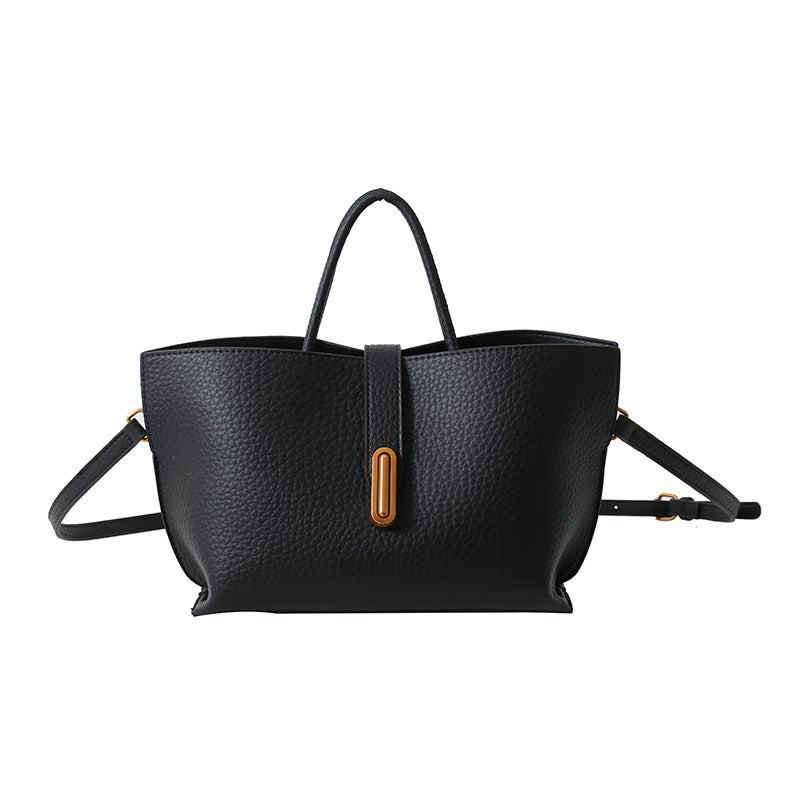 Fashionable Mother-Daughter Commuting Shoulder Crossbody Large-Capacity Handbag 2025 Textured Simple Bag Holder - Image 1