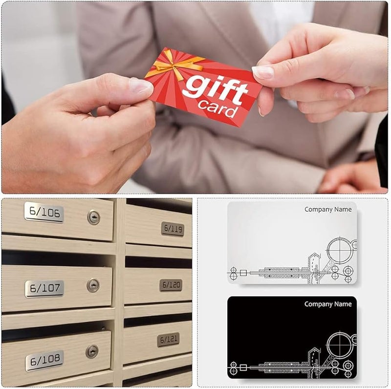 بطاقات العمل المعدنية 80x40 مم لوح ألومنيوم بلون ذهبي نقش بالليزر افعلها بنفسك 50 قطعة - Image 5