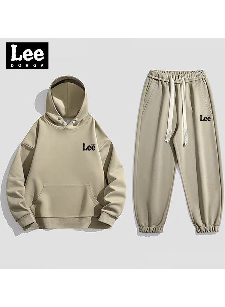LEE Leisure Sports Suit Cardigan Hooded Sweatshirt Sweatpants Two-piece Set  - Image 1