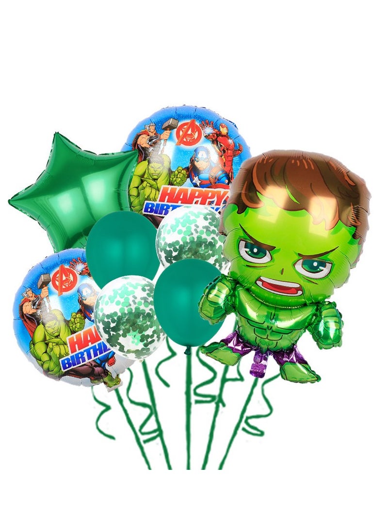 8pcs hulk balloon set for party supply cartoon superhero theme birthday party decoration marvel avenger themed balloon kit - Image 1