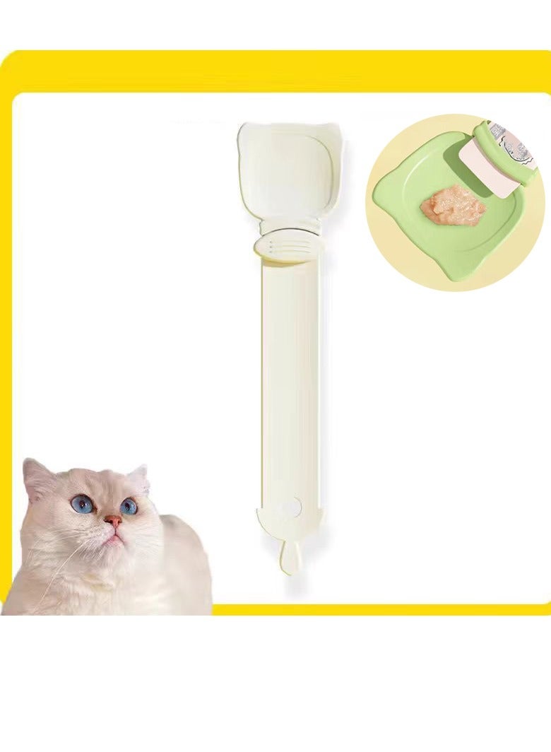 1 piece cat bar feeder, cat food storage, cat bar squeezing spoon, cat ear shaped cat bar squeezing spoon 2-in-1 cat food scoopable multifunctional pet spoon cat feeder - Image 2