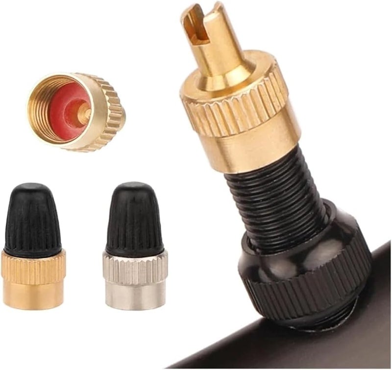 Brass AV Caps GSV 20pc Slotted Valve Cap With Core Remover Air Dust Cover For Car Motorcycle - Image 4