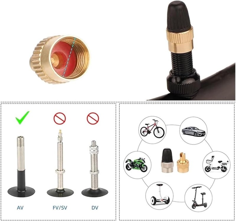 Brass AV Caps GSV 20pc Slotted Valve Cap With Core Remover Air Dust Cover For Car Motorcycle - Image 5