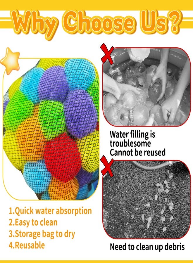 Zddaoole 120 Pcs Reusable Water Balls,Soft Soaker Splash Balloons for Outdoor Water Games,Pool and Beach Activities,Reusable Water Toys for Summer Fun and Party Favors - Image 4