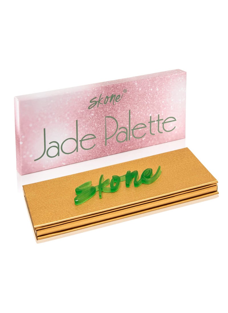 SKONE Skone Cosmetics Jade Eyeshadow Palette | Longwear Makeup Highly Pigmented Cute Matte Shimmer Natural & Nude Colors Ultra-Blendable Buildable Professional Eye Color Makeup 