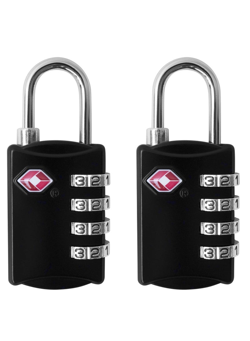 desired tools TSA luggage locks 2 pack 4 digit combination steel padlocks approved travel lock for suitcases & baggage TSA lock black  - Image 1