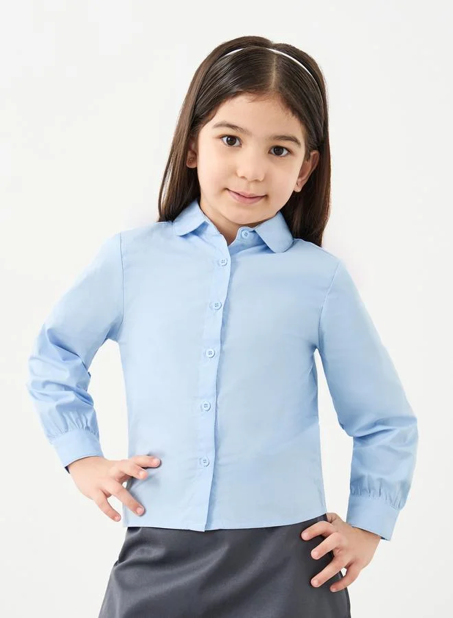 ستايلي Styli Girls Light Blue Peter Pan Collar Shirt