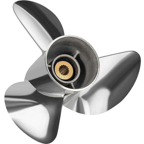 VIF Jason Marine OEM Upgrade Stainless Steel Boat Propeller Compatible with Yamaha 150hp 175hp 200hp 220hp 225hp 250hp F150 F175 F200 F225 Outboard Engines15 Spline Tooth RightHand 15 x 21 - Image 1