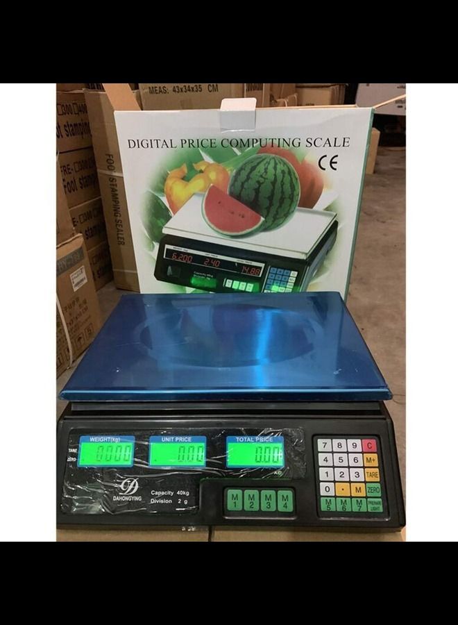 ABBASALI Stainless Steel Digital Electronic Computing Scales with LCD Display (40kg/2g) - Image 1