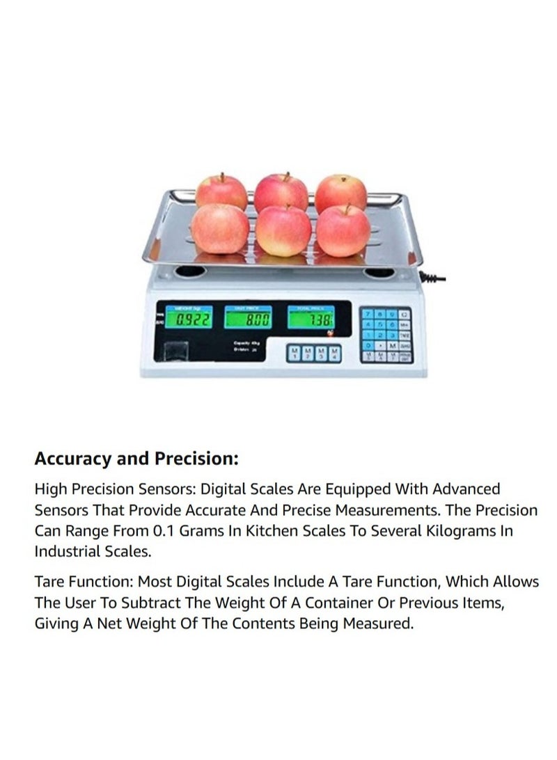 ABBASALI Stainless Steel Digital Electronic Computing Scales with LCD Display (40kg/2g) - Image 4