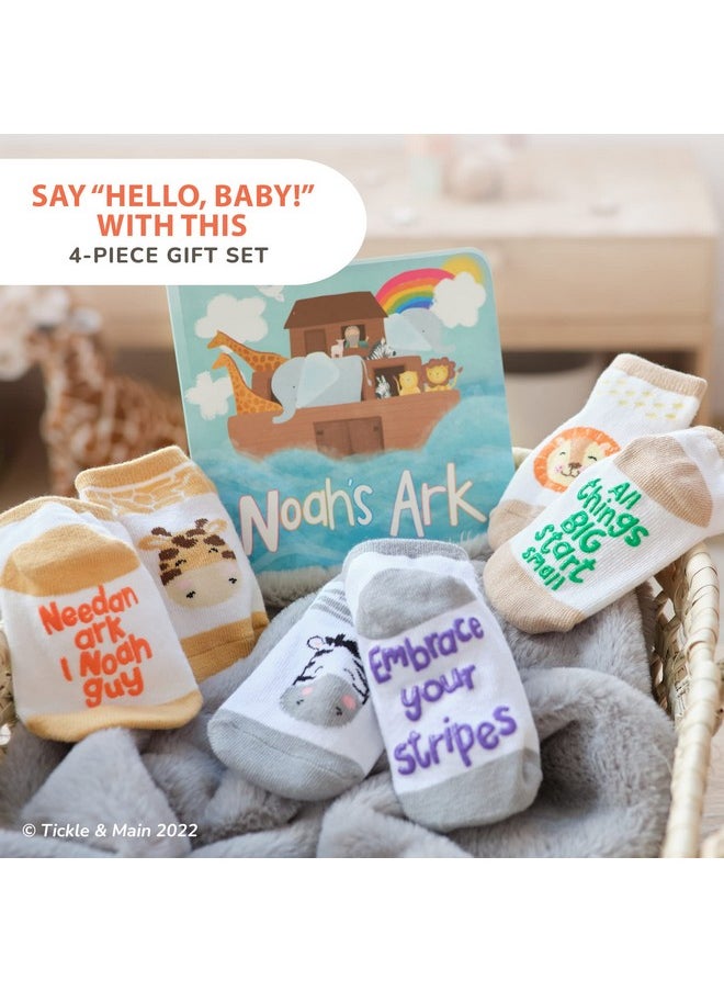 Tickle & Main Noah’S Ark 4-Piece Gift Set For Infants 0-12 Months, Includes Storybook And 3 Pairs Of Animal Socks Noah Arc Noahs Ark Book For Baby  - Image 3
