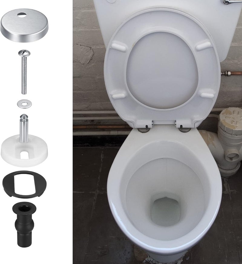 Lystin Upgraded 2 Full set Toilet Seat Hinge Fixings Top Fix Nuts Screws Quick Release Hinges Fittings Rubber Back To Wall For Toilet Seat Hinges Replacement - Image 2