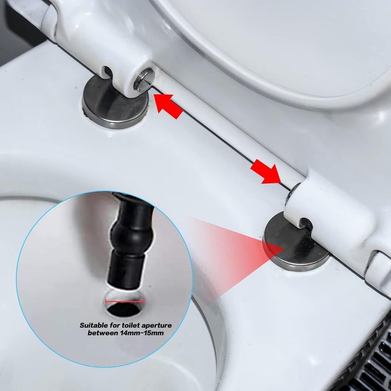 Lystin Upgraded 2 Full set Toilet Seat Hinge Fixings Top Fix Nuts Screws Quick Release Hinges Fittings Rubber Back To Wall For Toilet Seat Hinges Replacement - Image 5