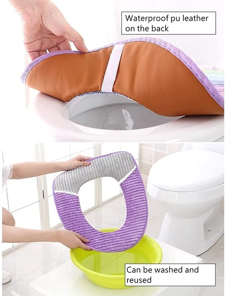 Greemito Toilet Seat Cover Pads - Washable Toilet Seat Cushion - Toilet Lid Soft & Comfy Flannel - Winter Warm Toilet Seat Cover (Multi-Design) - Image 3