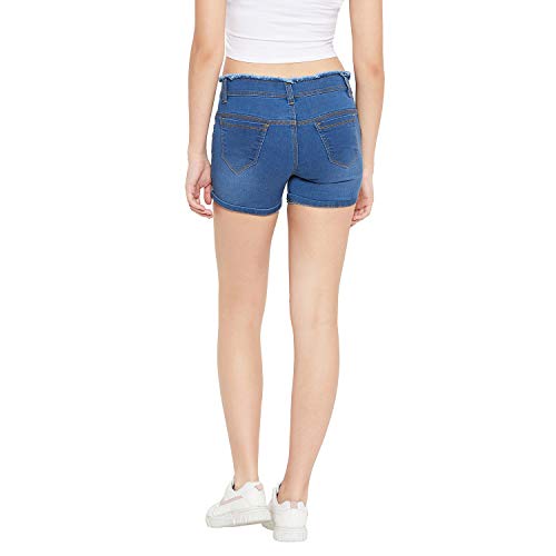Nifty Women's Denim Slim Fit Shorts (1418, Bata:Blue, 30) - Image 4