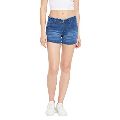 Nifty Women's Denim Slim Fit Shorts (1418, Bata:Blue, 30) - Image 1