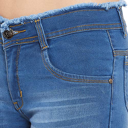 Nifty Women's Denim Slim Fit Shorts (1418, Bata:Blue, 30) - Image 5
