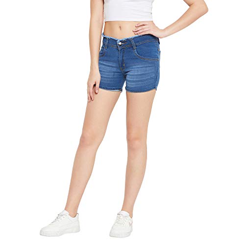 Nifty Women's Denim Slim Fit Shorts (1418, Bata:Blue, 30) - Image 3