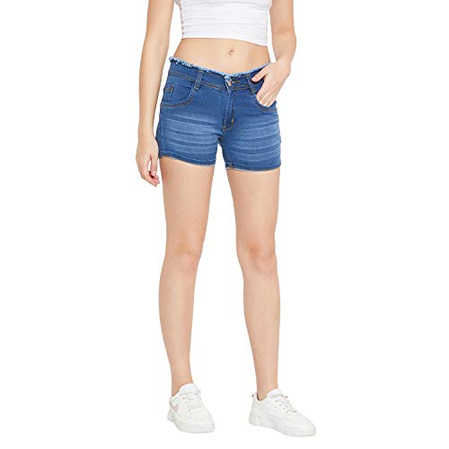 Nifty Women's Denim Slim Fit Shorts (1418, Bata:Blue, 30) - Image 2