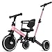 Glaf Tricycle for Toddlers 13 Toddler Bike with Push Handle 24 Years Baby Bike Toys for 2 Years Boys and Girls Balance Bike with Adjustable Seat Height and Backrest Birthday Gift Pink - Image 2