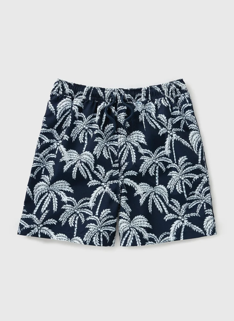 Matalan Boys Navy Palm Print Swim Short