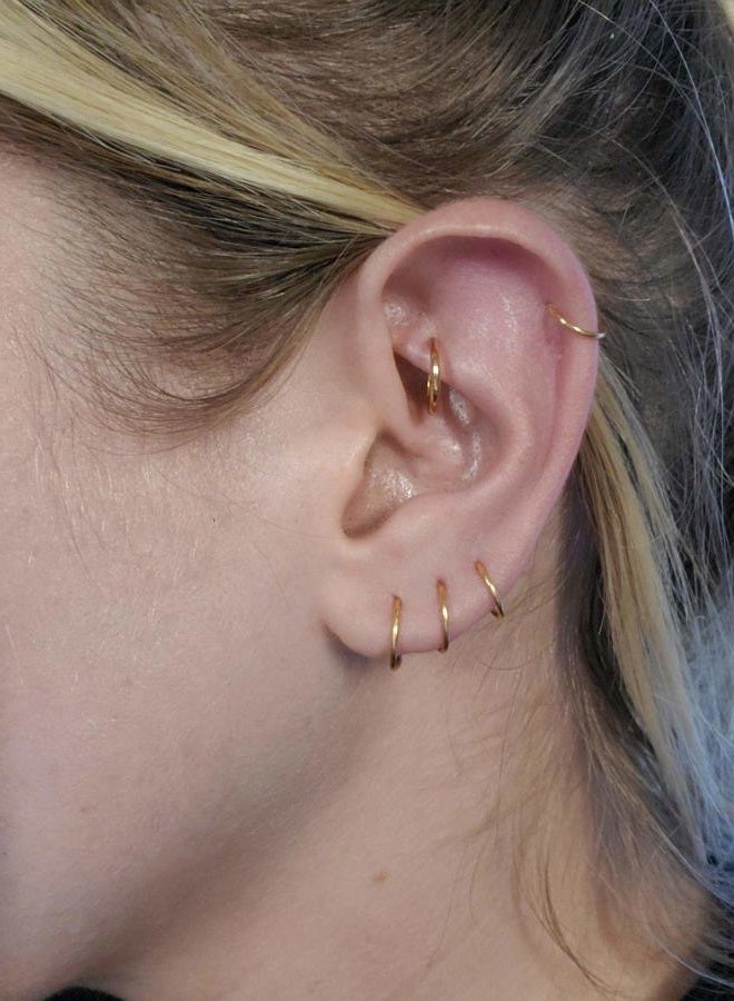 MODRSA Fake Nose Ring Fake Earring Hoop Spring Faux Lip Earrings Cartilage Conch Hoops Earring Clip on Nose Ring Hoops Non Piercing Jewelry for Women - Image 4