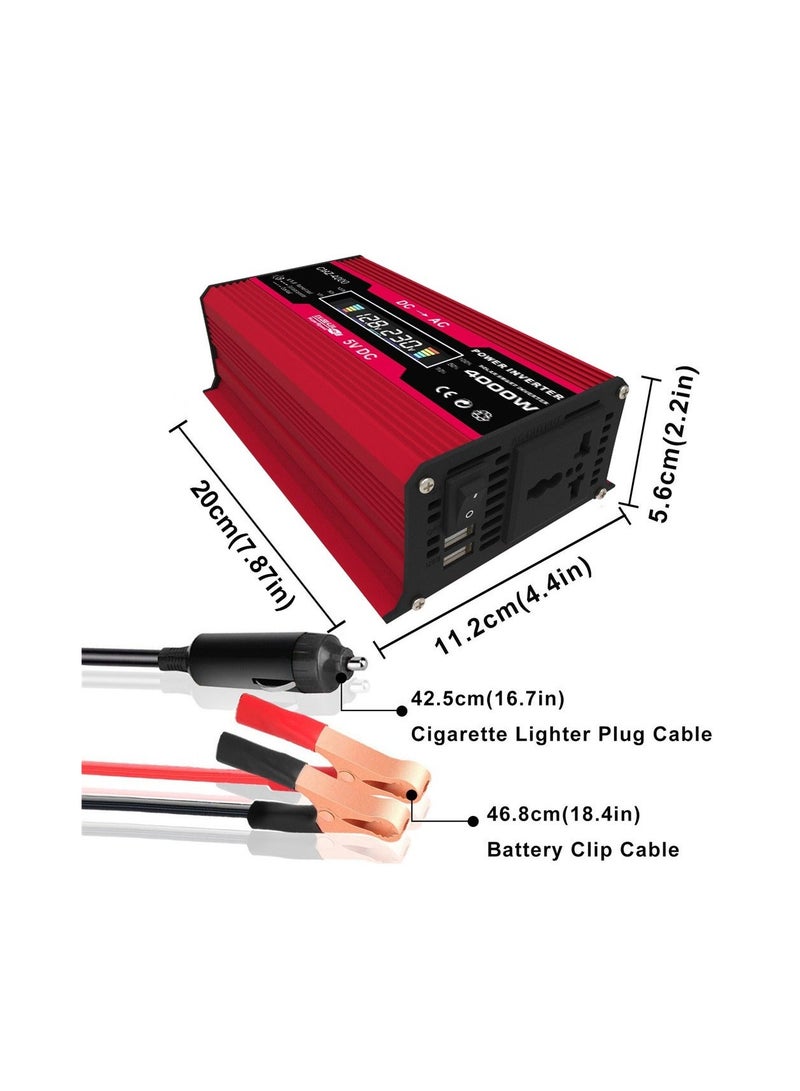 Loquat 4000W sine wave inverter, 12V to 110V/220V, for automotive/outdoor station wagon fans - Image 3