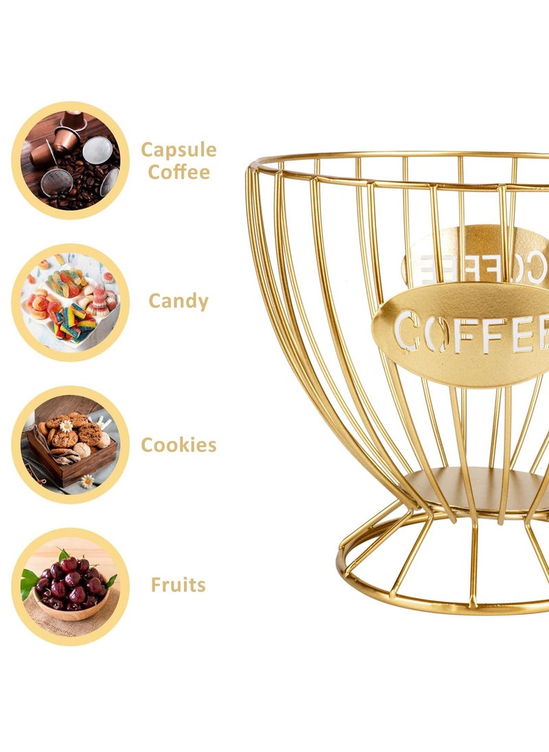 LKTOCAFT Metal Coffee Pod Organizer Holder, Capsule Storage Basket, Espresso Cup Shape, Durable Iron Art for Kitchen Countertop Decor, Home Office,  - Image 2