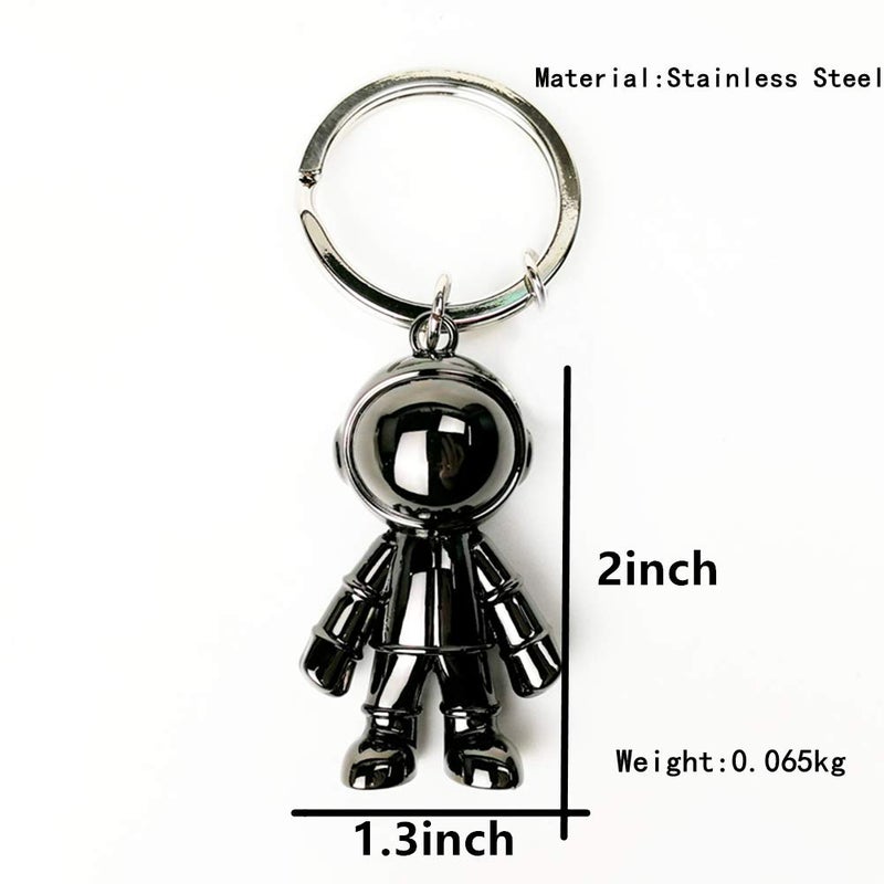 MUAMAX Black Spacemen Keychains for Men Creative Astronaut Car Key Chain Pendant Backpack Purse Charm Lucky Astronaut Keyrings - Image 2