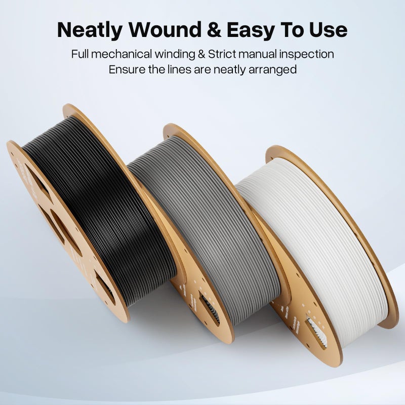 DEEPLEE PLA+ 1.75mm 3D Printer Filament, PLA Plus with Dimensional Accuracy +/- 0.02mm, Higher Strength and Toughness, Neatly Wound, No Clogging, Fits for Most FDM 3D Printers, 1KG Black - Image 4