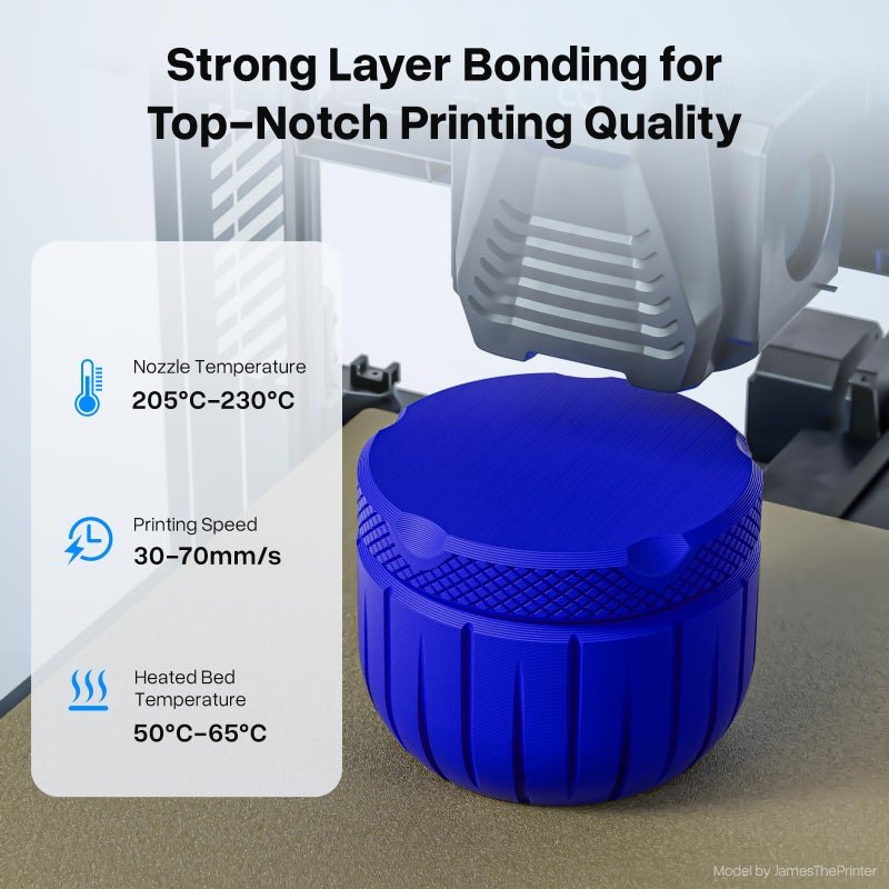 DEEPLEE PLA+ 1.75mm 3D Printer Filament, PLA Plus with Dimensional Accuracy +/- 0.02mm, Higher Strength and Toughness, Neatly Wound, No Clogging, Fits for Most FDM 3D Printers, 1KG Black - Image 5