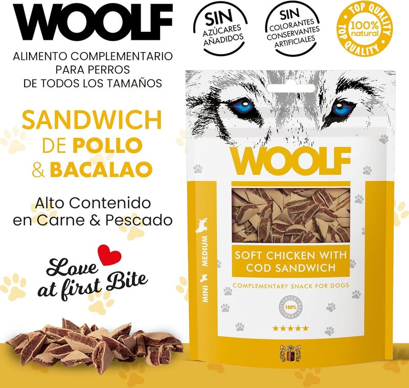 Woolf Chicken with Cod Sandwich for Dog and Cat 100 g - Image 2