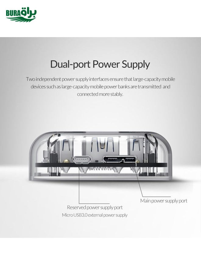 براق - ORICO H4U-U3 4-PORT PRASPARENT HUB - Image 1
