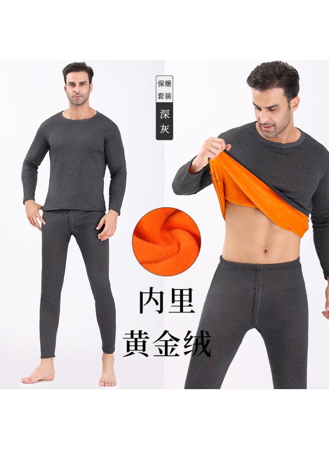 Gold Velvet Thermal Intimates Men's Velvet Thickeneded Cold-proof Autumn Clothes And Autumn Trousers Women's Autumn And Winter Couple Set