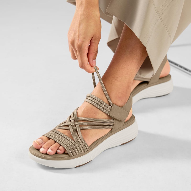 Vilanva Women's Comfortable Walking Sandals (Dark Khaki Size 9) - Image 2
