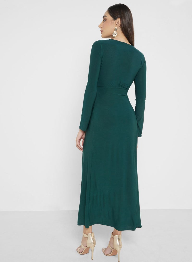 John Zack Emerald Tie-Waist Dress - Image 2